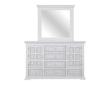 Terra White Mirror - Solid Pine Transitional Design | Distressed Finish