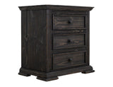 Terra Dark 3 Drawer Nightstand | Solid Pine Wood Furniture