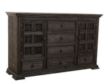Terra Dark 6 Drawer & 2 Door Dresser | Solid Pine Wood