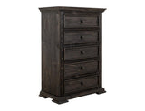 Terra Dark 5 Drawer Chest - Solid Pine Storage Furniture