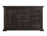 Terra Dark 6 Drawer & 2 Door Dresser | Solid Pine Wood