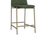 Upholstered Barstool with Wooden Frame & Metal Base | Modern Bar Seating