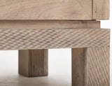 Solara 4 Door Console - White Lacquer Melina Wood with Yucca Fiber