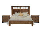 2 Drawer Nightstand - Parota Wood with Metal Details