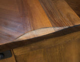 2 Drawer Nightstand - Parota Wood with Metal Details