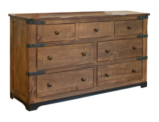 7 Drawer Dresser | Parota Wood Hand-Distressed Design