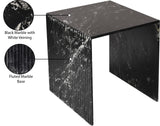 Lucca End Table - Handcrafted Marble Elegance with Art Deco Design and Fluted Base for Luxe Living