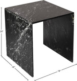 Lucca End Table - Handcrafted Marble Elegance with Art Deco Design and Fluted Base for Luxe Living