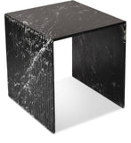 Lucca End Table - Handcrafted Marble Elegance with Art Deco Design and Fluted Base for Luxe Living