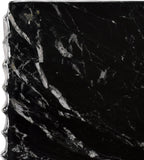 Lucca End Table - Handcrafted Marble Elegance with Art Deco Design and Fluted Base for Luxe Living