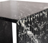 Lucca End Table - Handcrafted Marble Elegance with Art Deco Design and Fluted Base for Luxe Living
