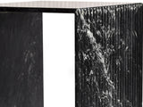 Lucca End Table - Handcrafted Marble Elegance with Art Deco Design and Fluted Base for Luxe Living