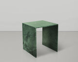 Lucca End Table - Handcrafted Marble Elegance with Art Deco Design and Fluted Base for Luxe Living
