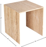 Lucca End Table - Handcrafted Marble Elegance with Art Deco Design and Fluted Base for Luxe Living