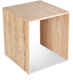 Lucca End Table - Handcrafted Marble Elegance with Art Deco Design and Fluted Base for Luxe Living