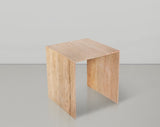 Lucca End Table - Handcrafted Marble Elegance with Art Deco Design and Fluted Base for Luxe Living