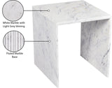 Lucca End Table - Handcrafted Marble Elegance with Art Deco Design and Fluted Base for Luxe Living