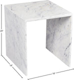 Lucca End Table - Handcrafted Marble Elegance with Art Deco Design and Fluted Base for Luxe Living