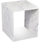 Lucca End Table - Handcrafted Marble Elegance with Art Deco Design and Fluted Base for Luxe Living