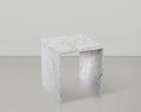 Lucca End Table - Handcrafted Marble Elegance with Art Deco Design and Fluted Base for Luxe Living
