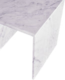 Lucca End Table - Handcrafted Marble Elegance with Art Deco Design and Fluted Base for Luxe Living