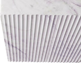 Lucca End Table - Handcrafted Marble Elegance with Art Deco Design and Fluted Base for Luxe Living
