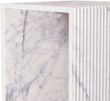 Lucca End Table - Handcrafted Marble Elegance with Art Deco Design and Fluted Base for Luxe Living