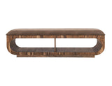 Upholstered Seat Bench with Storage - Balam Mango Wood Bench