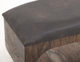 Upholstered Seat Bench with Storage - Balam Mango Wood Design
