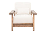 Wooden Frame Armchair | Duna Collection Pearl Fabric Chair