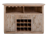 1-Drawer 2-Door Bar with Wine | White Balam Mango & Teak Wood