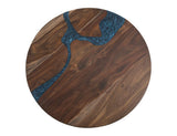 Zaphiro Round Dining Table | Handcrafted Parota Wood & Sapphire Epoxy