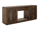 80-inch Black Balam TV Stand with Fireplace Insert | Mango & Teak