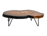 Live Edge Cocktail Table | Parota Epoxy Wood Coffee Table