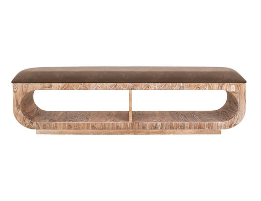 Upholstered Balam Bench - Sustainable Mango Wood with Storage