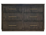 6 Drawer Dresser - Dark Mesquite Mango Wood Storage Furniture