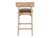 Upholstered Barstool 30" - Stylish Balam Wood Design