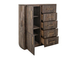 5 Drawer & 2 Door Gentleman's Chest | Handcrafted Mango & Teak