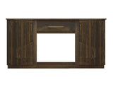 1 Drawer 2 Doors Fireplace TV Stand - Mango Wood Electric Fireplace