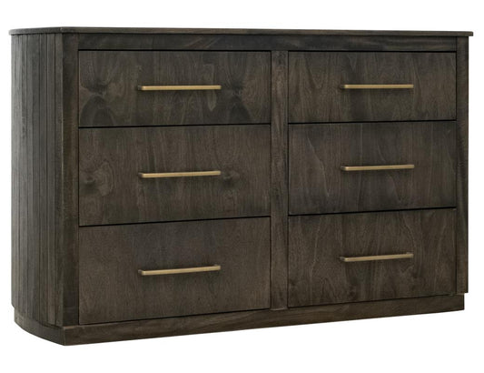 6 Drawer Dresser - Dark Mesquite Mango Wood Storage Furniture