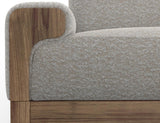 Modern Wooden Frame Armchair | Premium Fabric & Exposed Wood Design
