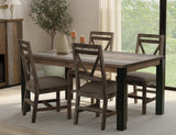 65" Loft Brown Pine Wood Table with Hand-Forged Iron Hardware