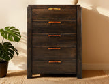 Rarámuri 5 Drawer Chest - Solid Wood Storage Furniture