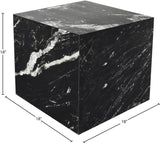 Bolzano End Table - Handcrafted Marble Accent with Unique Veining for Modern Art Deco Spaces