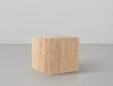 Bolzano End Table - Handcrafted Marble Accent with Unique Veining for Modern Art Deco Spaces