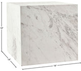 Bolzano End Table - Handcrafted Marble Accent with Unique Veining for Modern Art Deco Spaces