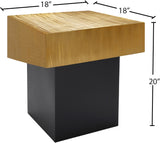 Palladium Iron Contemporary End Table - Luxe Matte Black Base with Textured Metallic Finish Design