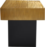 Palladium Iron Contemporary End Table - Luxe Matte Black Base with Textured Metallic Finish Design