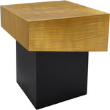 Palladium Iron Contemporary End Table - Luxe Matte Black Base with Textured Metallic Finish Design