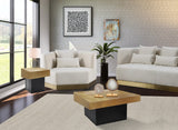 Palladium Iron Contemporary End Table - Luxe Matte Black Base with Textured Metallic Finish Design